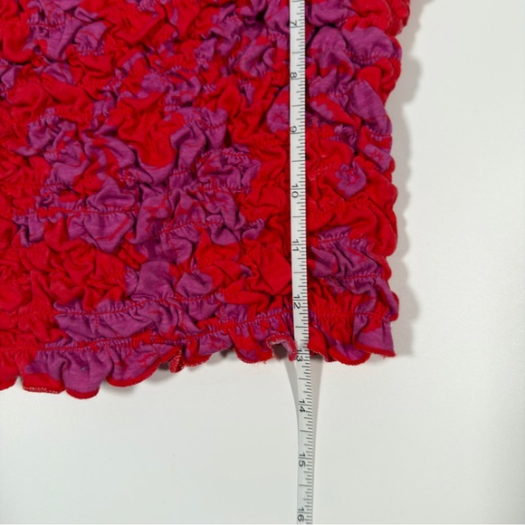 Free People Red and Purple Textured Crop Top Size S/P - Picture 7 of 8